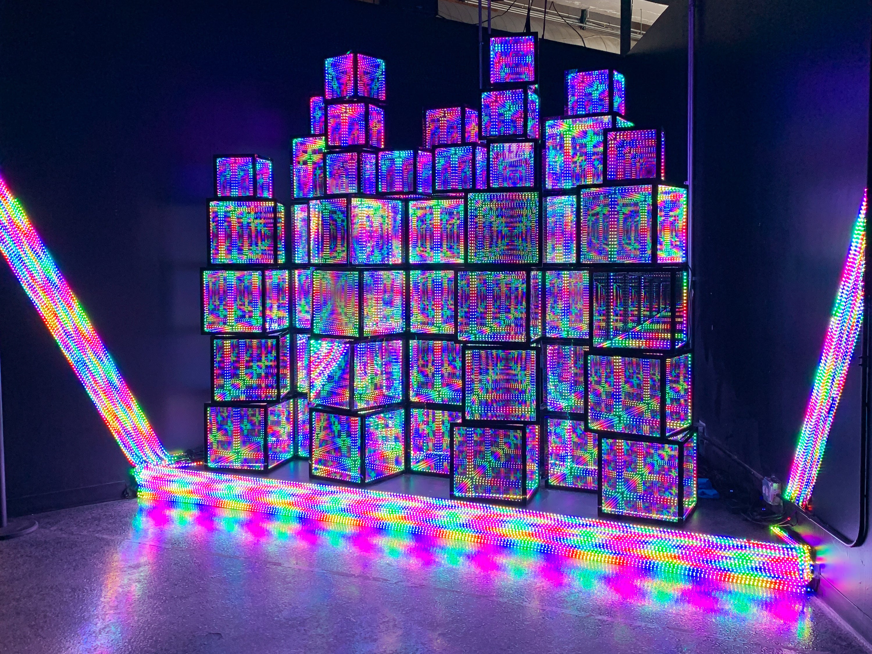 hypercube art installation