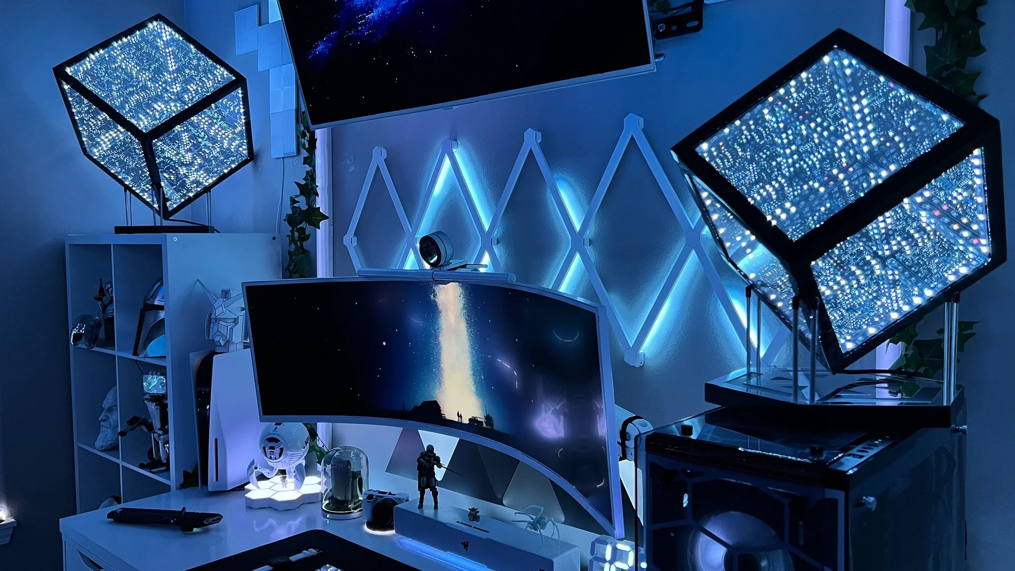 ambient light strips in office
