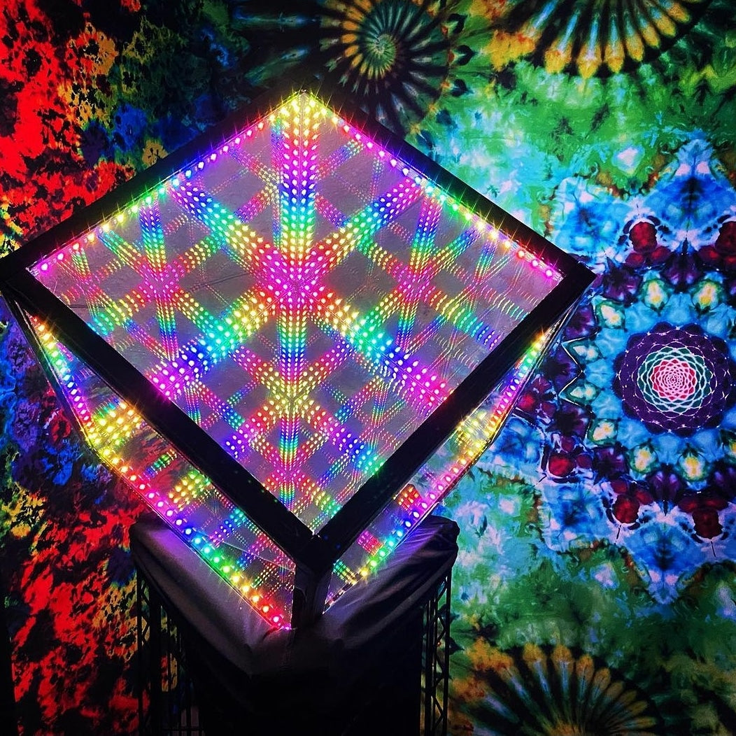 hypercube 10 with psychedelic background