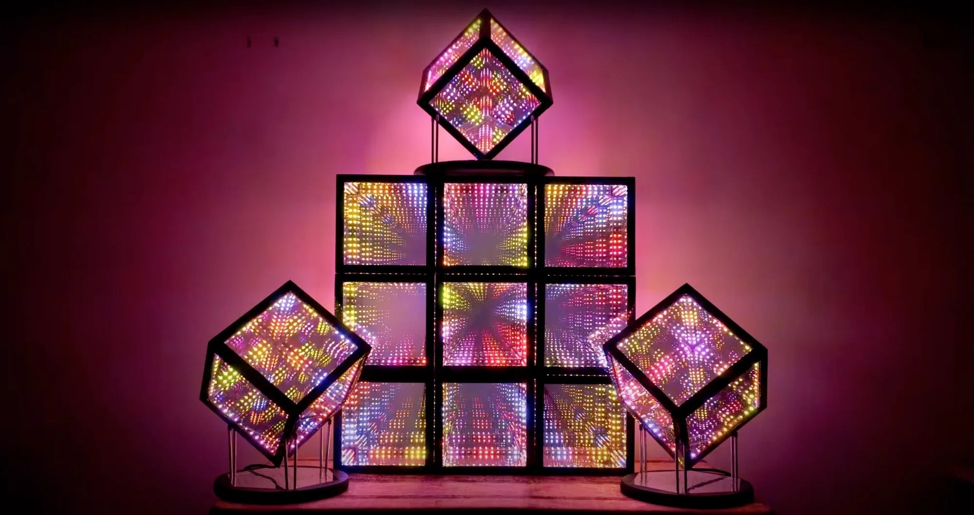 futuristic lighting cube solutions with multiple color options