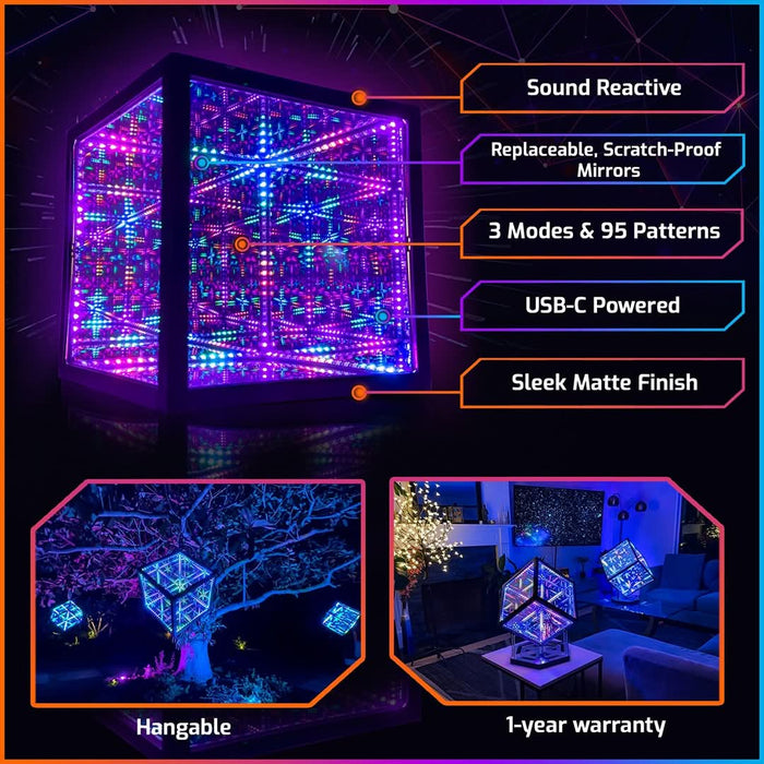 10" LED Infinity Mirror Cube - HyperCube10-SE - The Hyperspace Lighting ...