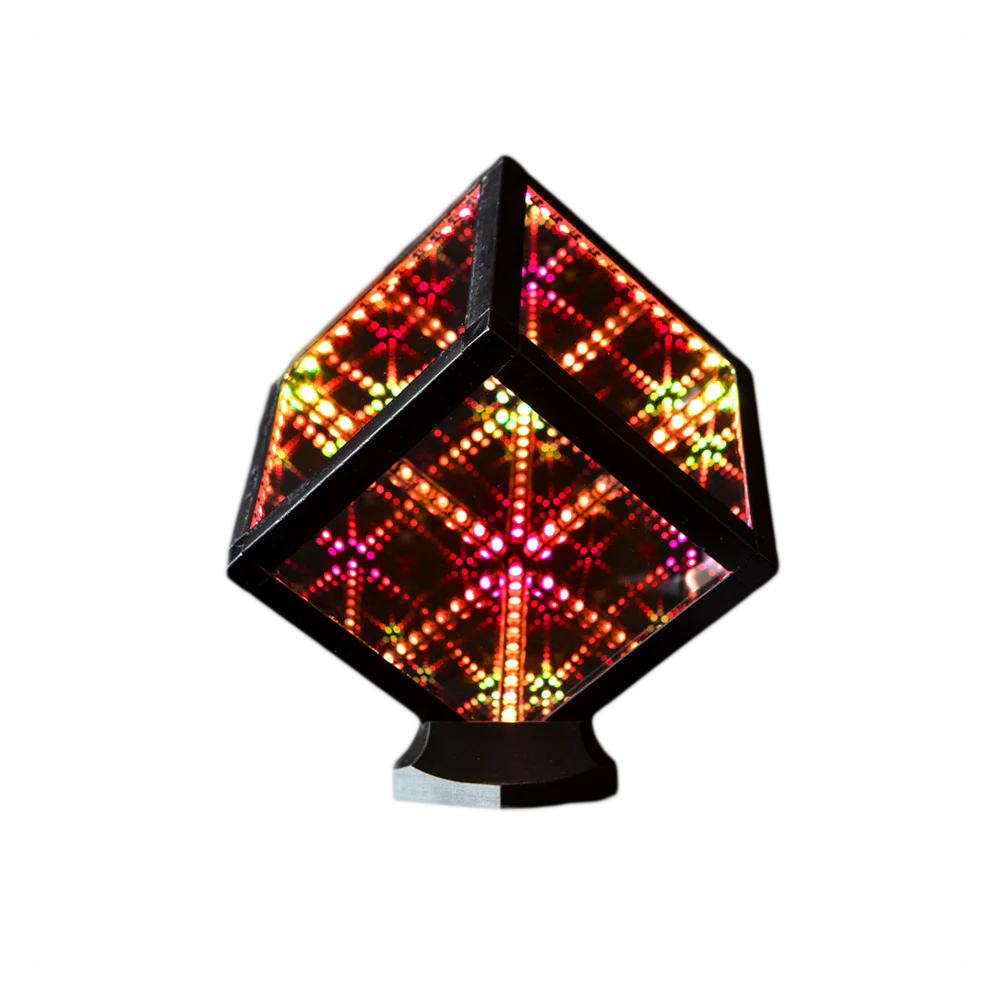 Lampada Hyperspace 20 Cm – Cubo A Specchio Infinito Con Luci LED – Reattiva Alla Musica E 16M Colori – Per Camera Da Letto E Sala Giochi