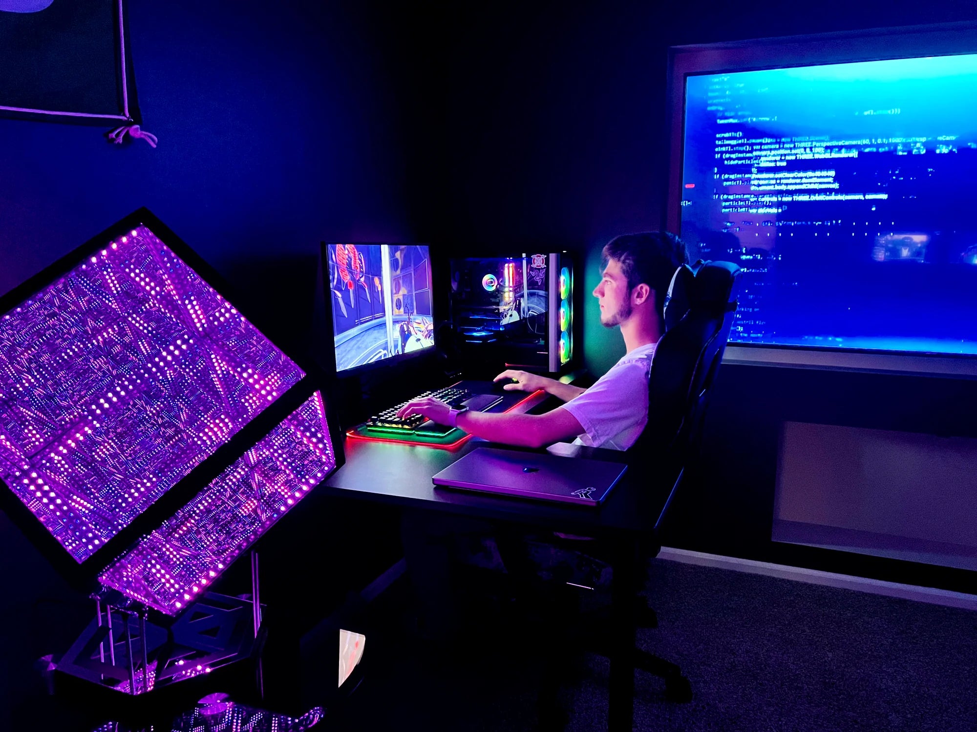 gaming desk with led lights